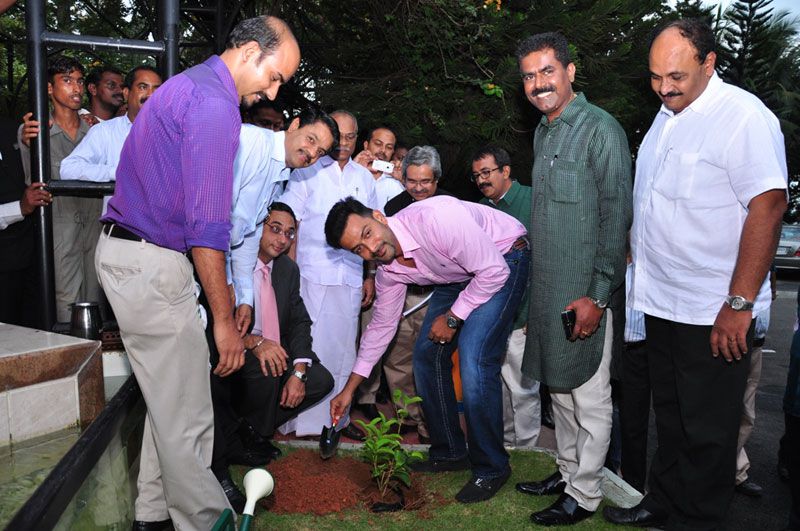 On world environment day as part of the Beyond Squarefeet by Asset homes actor prithiviraj plants a sapling.
