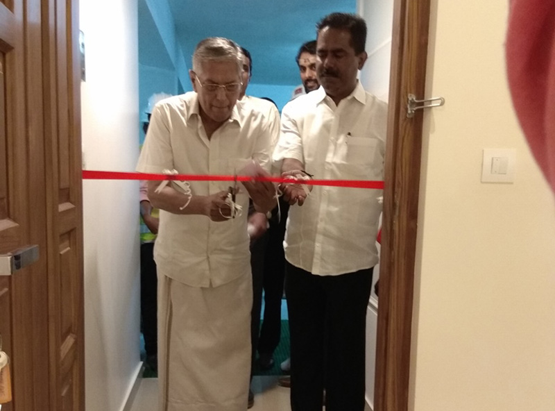 Mr. Abdul Hameed (Land owner of Asset Orchestra ) inaugurates the sample apartment in Asset Orchetra Kazhakuttam, Thiruvananthapuram