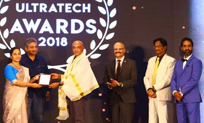 Mr. Mahesh, Chief Technical Officer, Asset Homes, receiving ICI- Ultra Tech Award 2018.